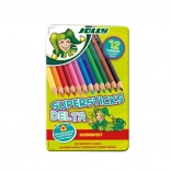 Trokutaste bojice DELTA, 12 boja, u metalnoj kutijici