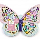 Pastelne drvene perle u obliku leptira