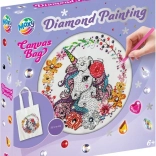 Dijamantno slikanje – platnena torba Jednorog 25 × 31 cm