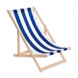 sklopiva vrtna i plažna drvena ležaljka plavo-bijela BABY MIX