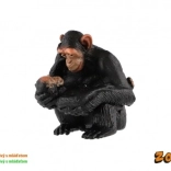 Figurica ženke čimpanze s mladunčetom – realističan plastični model 5 cm