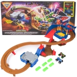 Monster Jam Supercharge Speedway kaskaderski trkaći set sa svjetlima i 2 auta 1:64