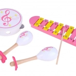Drveni set glazbenih instrumenata za djecu – ksilofon, tamburin i marakasi