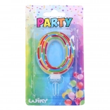 Rođendanska svijeća broj 0 s crtama