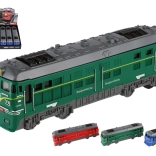 plastična lokomotiva 18 cm s inercijskim pogonom, 3 boje