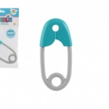 Dječje zvečkalo sigurnosna igla tirkizno siva