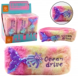 Plišani pernica s morskim repom, ružičastoljubičasta sa šljokicama