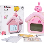 dječji budilica mačja kuća s noćnim svjetlom i zaslonom