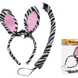 Karnevalska zebra set s obručem za kosu i repom