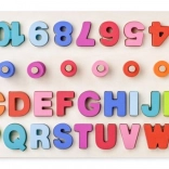 Drvena edukativna ploča s slovima i brojevima + matematički simboli