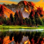 Dijamantno slikanje Zalazak sunca na jezeru 30x40 cm