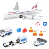 Zračni igraći set s avionom i servisnim vozilima Dickie