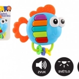 Glazbena zvečka i grizalo ribica sa svjetlom i zvukom, 14 × 14 cm, od 3 mjeseca