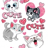 Pegleće naljepnice slatke mačkice – veliki arak 20 × 30 cm