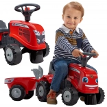 FALK dječji traktor BABY MASSEY FERGUSON s prikolicom i dodacima, crveni