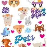 peglom zažežene životinjske naljepnice – veliki arak 20 × 30 cm