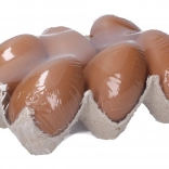 Dekorativna plastična jaja smeđa 6 cm, 6 kom