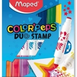 Fixy MAPED Color'Peps Duo Stamp – set od 8 dvostranih flomastera s pečatom