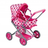 dječja kolica za lutke 3u1 ružičasta s točkicama