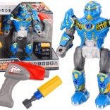 plavi robot na odvijanje s bušilicom, svjetlima i zvukovima