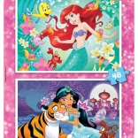 EDUCA Puzzle Disney princeze: Ariel i Jasmina 2x48 dijelova