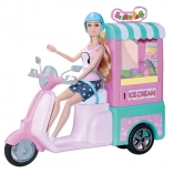 Lutka slastičarka za sladoled 30 cm sa skuterom