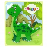 Drvene puzzle zeleni dinosaur