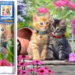 Dijamantno slikanje Mačići u vrtu 30x40 cm