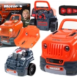 Dječji radionički set – rastavljivi auto s motorom, narančasti