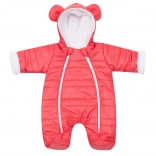 Zimski dječji kombinezon s ušima New Baby Pumi red raspberry 68