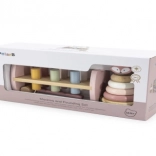 Viga PolarB Drvena piramida i igračka za zabijanje s čekićem Lisica Montessori