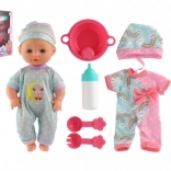 Lutka beba s čvrstim tijelom i dodacima, 25 cm