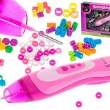 Ružičasti set za pletenje s perlicama