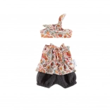 Tunika s kratkim hlačama i remenom za lutku 38 cm – cvjetna livada