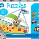 Baby puzzle Životinje u prijevoznim sredstvima 5u1