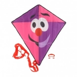 Leteći zmaj klaun od najlona 78 × 86 cm ružičasto‑ljubičasti