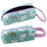 Školska pernica s lamama plava