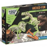 Clementoni Science & Play ArcheoFun: T‑Rex i Triceratops – iskopna set s fosforescentnim kosturima