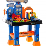 Interaktivni autoservis 4 u 1 za djecu 3+ sa stolom, praonicom, benzinskom postajom, autićem i bušilicom