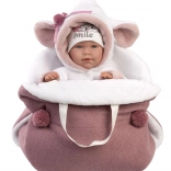 realistična beba u ružičastoj povojnici 42 cm Llorens