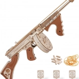 RoboTime 3D drvena mehanička slagalica – mitraljez THOMPSON