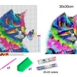 diamond painting mačić 30 × 30 cm