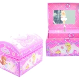 Ružičasta glazbena kutija za nakit s balerinom i zrcalom