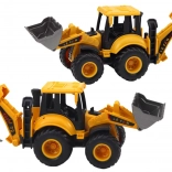 Građevinsko vozilo bager dvije žlice podesiv žuti