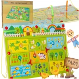 Magnetička drvena labirint igra Farma za 2 igrača