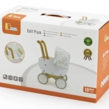 Drveni dječji kolica za lutke s gondolom Viga