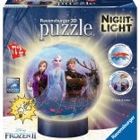 Ravensburger 3D svjetleća puzzle kugla Snježno kraljevstvo 2, 72 dijela