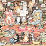 Ravensburger puzzle Crazy Cats: Bingleyjev knjižni klub 1000 dijelova