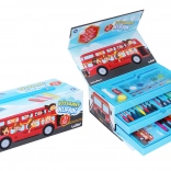 Likovni kovčeg za djecu s motivom autobusa, 31 kom