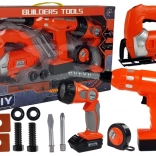 Dječji set alata s aku bušilicom, ubodnom pilom i baterijskom svjetiljkom – 12 dijelova